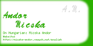 andor micska business card